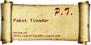 Pakot Tivadar névjegykártya